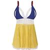 EVELIFE Lingerie Donna Sexy Pizzo Floreale Taglie Forti Babydoll e G-String Set Scollo a V Camicia da Notte Trasparente Completo Intimo Biancheria da Notte (Blu XXXXL)