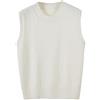 jinghuiyue Maglione da donna Gilet Girocollo Senza Maniche Pullover Maglione Classico Basic Solido Maglia A Costine Canotte, bianco, L