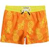 maamgic Costume Bambino a Rapida Asciugatura con Fodera in Rete, Costume da Bagno con Tasche e Coulisse Regolabile, da 2-16 Anni, Spiaggia e Piscina, Ananas Giallo Arancio, 7 Anni