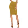 EXCHIC Donna Elegante Business Solido Elastico a Vita Alta Bodycon Midi Matita Gonna(XXL, Curcuma)