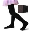 JiaYouLC Collant invernali foderati in pile per ragazze, caldi e opachi, elasticizzati, per la scuola, Nero , 5-7 Years