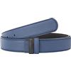 Vatee's Cinture reversibili in vera pelle senza fibbia per gli uomini Cintura di ricambio 29mm larghezza 110cm Lunga Blu & Nero
