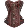 Kuose - Corsetto da donna in pelle sintetica, taglie S-6XL Braun-1 M(Eur38-40)