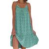 Generic Abito Floreale - Abito estivo corto abito a Cami ampio, svasato senza maniche abiti per le donne vacanze estive in spiaggia
