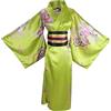 ZNLFS Accappatoio da Donna Kimono Giapponese Tradizionale, Vestito Kimono per Halloween, Costume Cosplay Geisha Yukata, Verde, Taglia unica