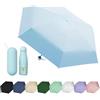 EEPLUYTY Mini ombrello, ombrello a sei ossa, protezione UV, parasole esterno, pratico e portatile, Azzurro, S