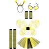 PINTUTU 6Pcs Ape Adulto Costume con Fascia Occhiali da Sole Gonna A Tulle Guanti A Righe Calzini al Ginocchio per Festa di Carnevale Cosplay, Calze da Sole per Carnevale, Temi, Feste Gonna Donna