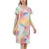 CHUNG Camicia da notte da donna manica corta sopra il ginocchio in morbido cotone camicia da notte da donna sciolto carino animale stampa floreale estate abbigliamento da notte, Estate colorata, 16-18