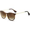 SUNGAIT Rotondi Vintage Occhiali da Sole per Donna Ragazza Designer in Stile Retrò Classico (Ambra Frame (Finitura Opaca) / Lenti Sfumate Marroni) -SGT567 HPKC