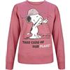 ONOMATO! Peanuts Snoopy - Felpa da donna oversize in 100% cotone biologico, certificata Cradle to Cradle Gold, sostenibile con Snoopy, certificazione GOTS & Oeko-Tex, taglia S-XXL, Colore: rosa., M