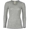 Engel Natur, Maglietta Intima/Camicia da Donna, 70% Lana (Biologica), 30% Seta (38-40 EU, Grigio Melange)