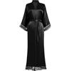 BABEYOND Coucoland - Accappatoio lungo da donna, tinta unita, con maniche in pizzo, per damigella d'onore, kimono in raso, biancheria da notte da donna, estiva