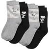 ONOMATO! Peanuts - Set di 4 calzini da donna con motivi Snoopy, comode calze in cotone, taglie 35/38 e 39/42, regalo per donne, multicolore, 35-38