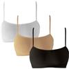 eMMe SQUARE 3 pz Reggiseno Spalla Stretta Microfibra, Bralette Donna, Brassiere Top Donna, Reggiseno Donna Elasticizzato Senza Cuciture; MADE IN ITALY (IT, Testo, M, L, Regular, Regular, BIANCO-NERO-NUDO)