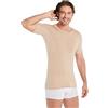 FINN Maglia Intima Anti-Sudore Uomo con Collo Rotondo e Assorbenti Ascellari Contro Sudorazione Eccessiva - Protezione Garantita Contro Le Macchie di Sudore e i Cattivi odori Color Pelle M
