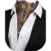 Beaface - Cravatte da uomo, cravatte Ascot con stampa cachemire floreale jacquard per uomo, cravatta da matrimonio, business, festa, casual, Taglia unica