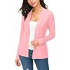 EXCHIC Donna Casuale Lunghe Maniche V Collo Aperto Fronte Maglia Cardigan (XXL, Pink)