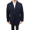 SGARLATA HOME Vestaglia Corta da Camera per Uomo in Lana e Cashmere modello Scialle Classico art. Londra (3XL, Blu)