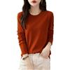 Chanyarn Donna 100% Lana Merino Maglie Termiche Maglietta Girocollo Manica Lunga Viaggio Escursionismo T-Shirt Termiche Base Layer (Red,L)