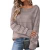HOTOUCH Maglioni da donna UK a maniche lunghe autunno inverno maglione morbido traforato pullover top lungo fuori dalla spalla maglione lavorato a maglia, Tortora, S
