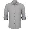 Enlision Camicia Uomo Manica Lunga Elegante Camicia Grigio Uomo Slim Fit Casual Cotone Camicie Elasticizzata No Stiro Uomo con Tasca S