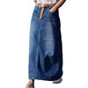 NiSeng Donna Jeans Lungo Gonna Mode Cucitura Denim Skirts Casual Denim Skirts Jeans Gonna Blu XL