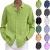 Generico Camicia Militare Uomo, Camicia di Maniche Lunghe Uomo Lino Verde, Camicie Maglietta Slim Fit Elegante Bianca Abbigliamento Estiva Estivo Traspirante E Leggera Casual T-Shirt