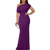 YMDUCH Elegante abito da sera da donna, senza maniche, con spalle scoperte, aderente, lungo, formale, per feste, Viola, XX-Large
