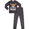 One Piece Pigiama lungo per bambini e bambine, Nero , 14-15 Years
