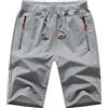 Tansozer Pantaloncini Uomo Sportivi Estivi Cotone Pantaloncini Corsa Uomo Running Palestra Shorts 998 Grigio 3XL
