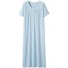 Keyocean Camicia da Notte Donna Cotone Estiva Vestito Lungo a Maniche Corte | Pigiama con Bottoni, Vestaglia Ospedale Morbido, Abito da Casa Confortevole