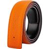 Vatee's Cintura di ricambio in vera pelle delle donne/uomini senza fibbia 32mm Larghezza 120cm Lunga Arancione