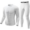 CL convallaria Long Johns - Biancheria intima termica da uomo, in morbido pile, con strato di base foderato in morbido pile, per clima freddo, set regalo, Girocollo di peso medio - bianco, XX-Large