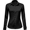 Okdance, camicetta da donna a maniche lunghe, aderente, formale, con bottoni, antirughe, camicia da lavoro, camicette da ufficio per signore, Nero , XS