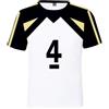 helymore Maglietta Fukurodani Kotaru Bokuto per cosplay, costume da pallavolo, maglia n. 4, colore bianco