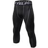 Yuerlian Collant 3/4 da Uomo Cool Dry Compression Running Leggings Sport Gym Allenamento Capri