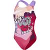 Speedo Infant Girl's Learn to Swim Printed Crossback Swimsuit | Chlorine Resistant | Recycled Fabric | Stretchy Fabric, Cherry Pink/Cupid Coral/Sweet Taro, 3 Years