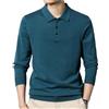 Hgvcfcv Maglione Pullover Polo da Uomo Autunnale a Maniche Lunghe in Misto Lana con Risvolto, Maglione Casual di Base, B, 3XL
