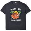 Disney Men's Lion King Pumba Not Lazy Saving Energy Graphic T-Shirt