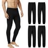 Leedya Calzamaglia Uomo in Caldo Cotone Lungo, Made in Italy - Set 2 o 4 Pantalone Intimo Termico Invernale Morbido e Traspirante - Comfort Naturale e Aderente - Nero o Bianco, da S a 3XL (4, Nero, S)