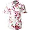 Jogal - Camicia hawaiana da uomo, a maniche corte, stile casual, motivo floreale