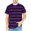 COSAVOROCK T-Shirt Uomo a Righe Larghe in Cotone a Manica Corta Girocollo
