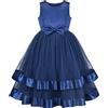 Sunny Fashion Vestito Bambina Senza Maniche Rosso Palla Toga Nozze Festa Pageant 6-12 Anni