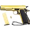 Zhongren 1911 Mini pistola tattica portachiavi 1: 3 in metallo a forma di pistola portachiavi con parti mobili Realistico pistola modello di pistola collezione ciondolo Charm per uomo Gift (oro)
