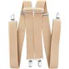axy Bretelle da uomo larghe 3,5 cm a forma di H con 4 bretelle clip extra forti regolabili in lunghezza, beige., Taglia unica