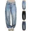 PAIDAXING Jeans a barile da donna UK Suquin Strass Vita media Bassa Jeans larghi Gamba Larga Glitter Oversize Harem Pantaloni da donna Plus Size Spaekly Y2K Boyfriends Denim Pantaloni con tasche