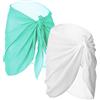 Chuangdi - 2 pezzi di pareo copricostume da donna per costume da bagno, gonna avvolgente da spiaggia, bikini, copricostume in chiffon, Small