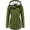 YYNUDA Giubbotto invernale da donna, caldo e lungo, con cappuccio in pelliccia, per l'inverno, giacca outdoor per l'inverno, verde, S