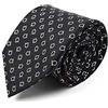 BRERA 67 Cravatta Uomo Nero Ferri di Cavallo Elegante in Seta | Cravattino per Completo 150x7 | Cravatte Slim per Vestito da Cerimonia e per Abiti da Lavoro