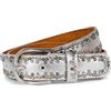 styleBREAKER Cintura unisex in pelle con borchie colorate,95cm / Argento